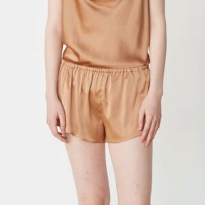 Skin Worldwide Stretch Silk Tan Shorts